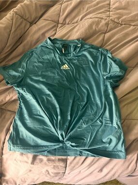 adidas crop Workout Tee with Front Knot